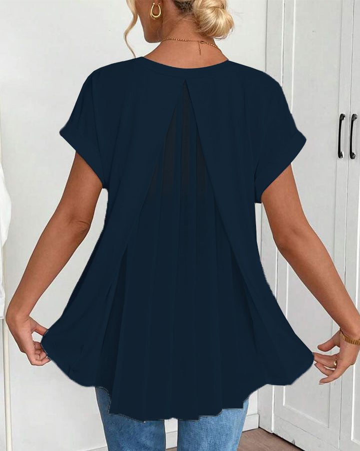 Ciela™ Lightweight Pleated Blouse with Flowing Fall