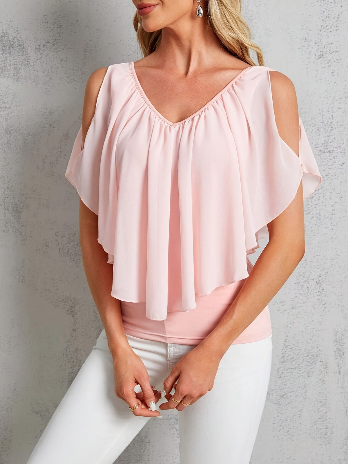 Adele | Elegant Off-Shoulder Pleated Blouse
