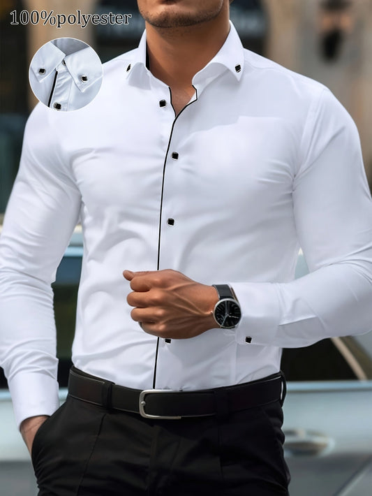 Zaxent | Elegant Long Sleeve Shirt with Vintage Details and Classic Cut