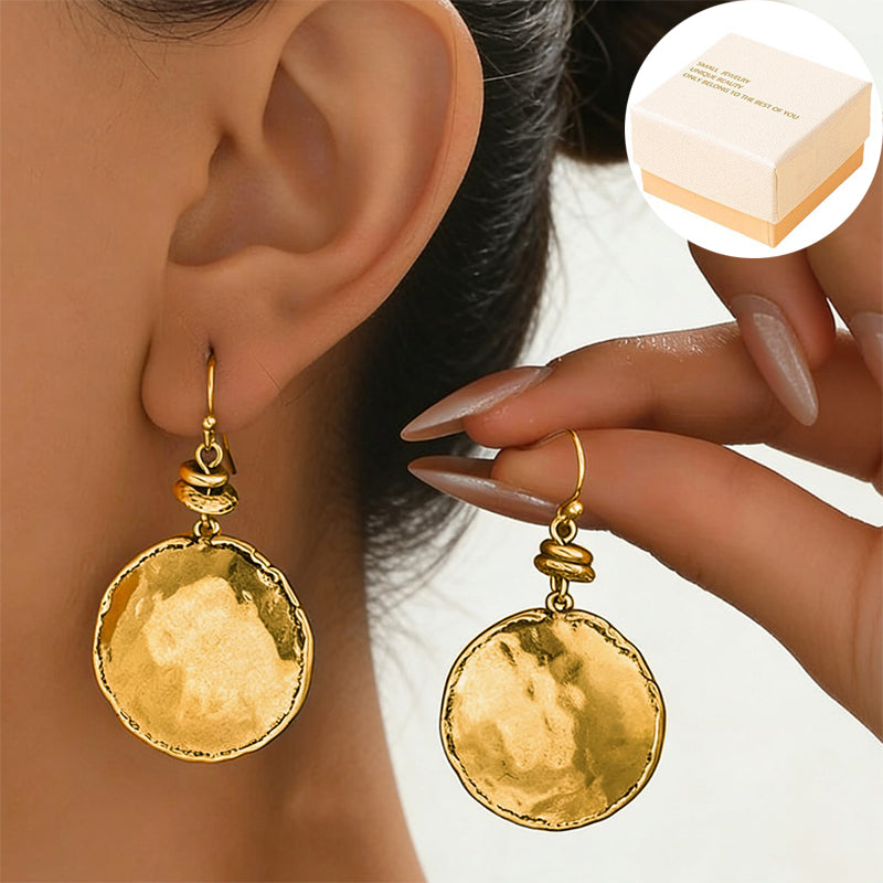 Hope | Vintage Style Hammered Metal Dangle Earrings