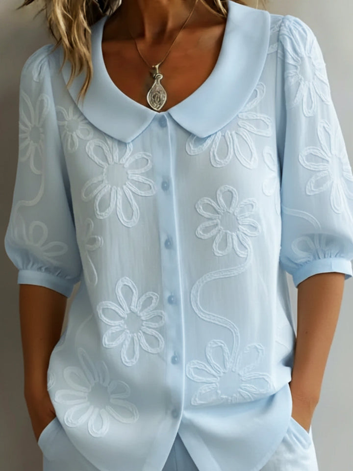 Gavira™ Lightweight Floral Blouse Natural Elegance