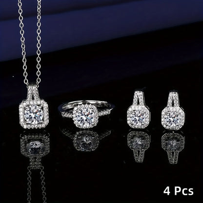 Elkie™ Elegant Jewelry Set with Necklace, Ring, and Earrings