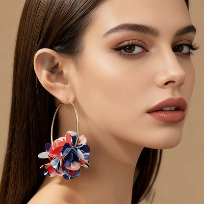 Harmony | Floral C-Shaped Earrings with Bohemian and Elegant Style