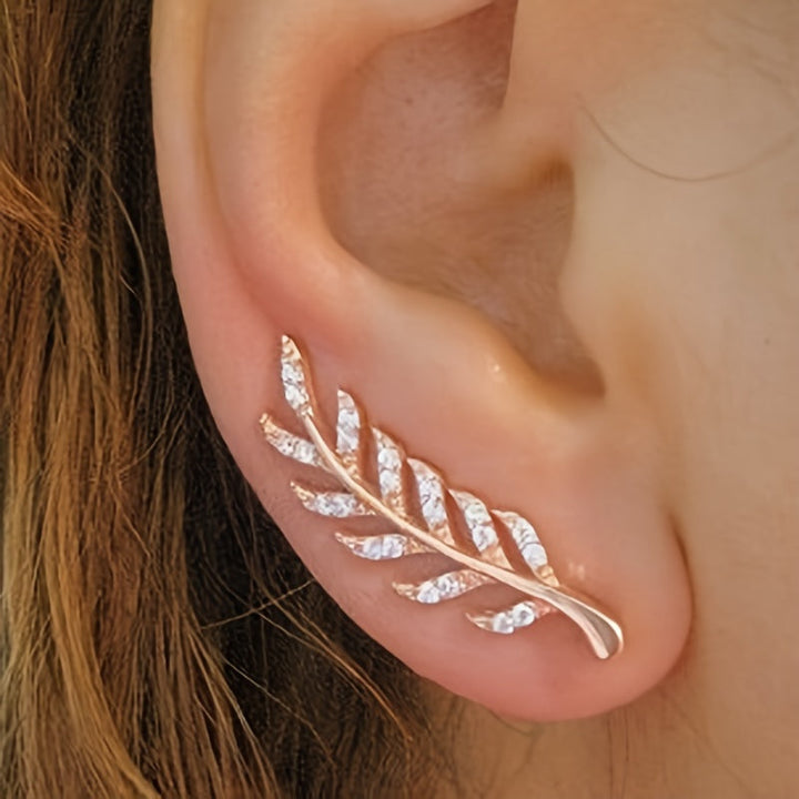 Hensleyra™ Elegant Leaf Earrings with Hollow Design and Golden Finish