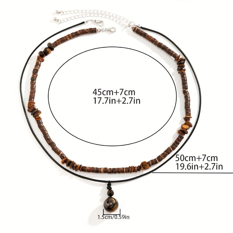 Whitaker | 2-Piece Natural Stone Necklace Set for Men
