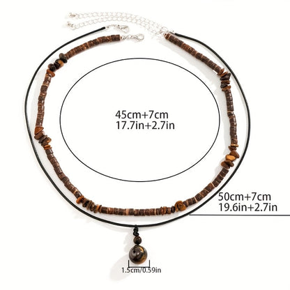 Whitaker | 2-Piece Natural Stone Necklace Set for Men