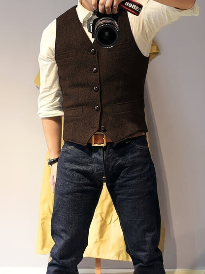 Zoltan | Vintage Herringbone Vest with Classic Style and Timeless Elegance