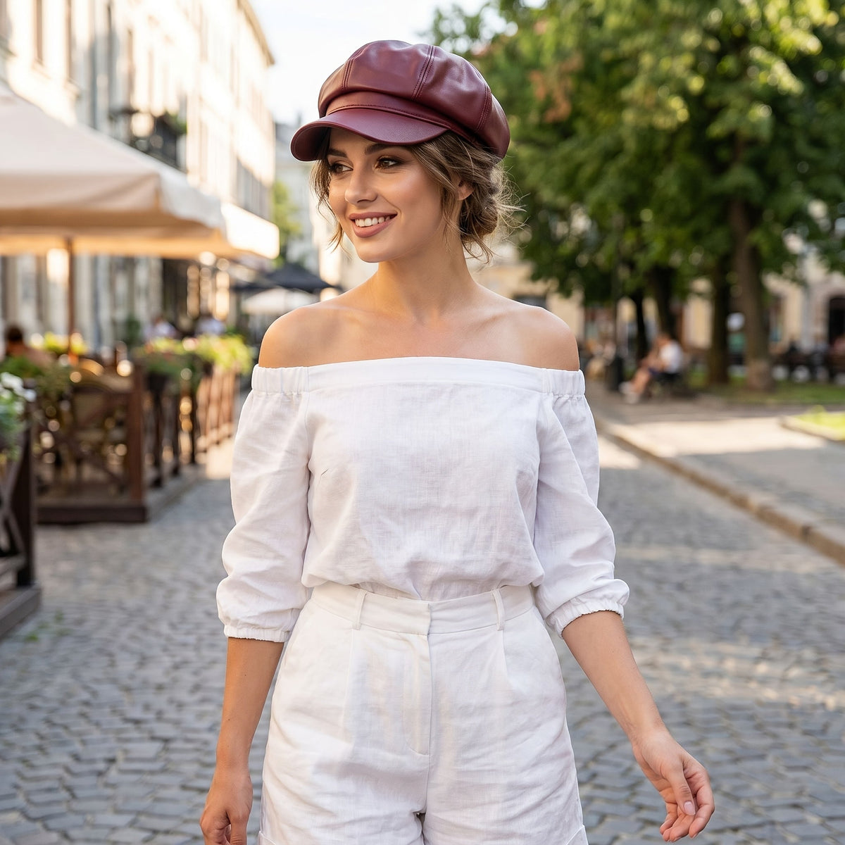 Blair | British Leather Beret Cap for Women