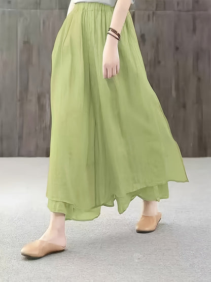 Faith | Chiffon Pleated Layered Pants Skirt