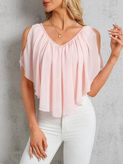 Adele | Elegant Off-Shoulder Pleated Blouse