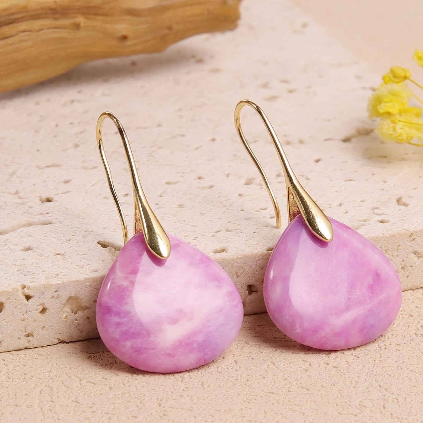 Mirea | Natural Stone Drop-Shaped Earrings with Elegant Style