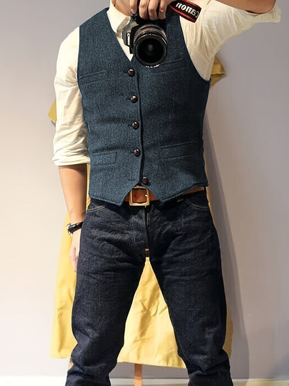Zoltan | Vintage Herringbone Vest with Classic Style and Timeless Elegance