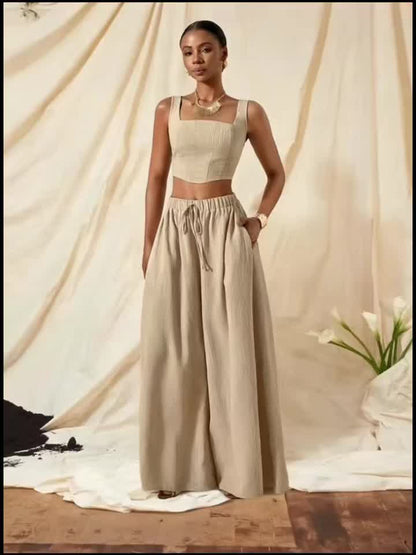 Alessia | Tank Top and Wide-Leg Pants Set with Pockets