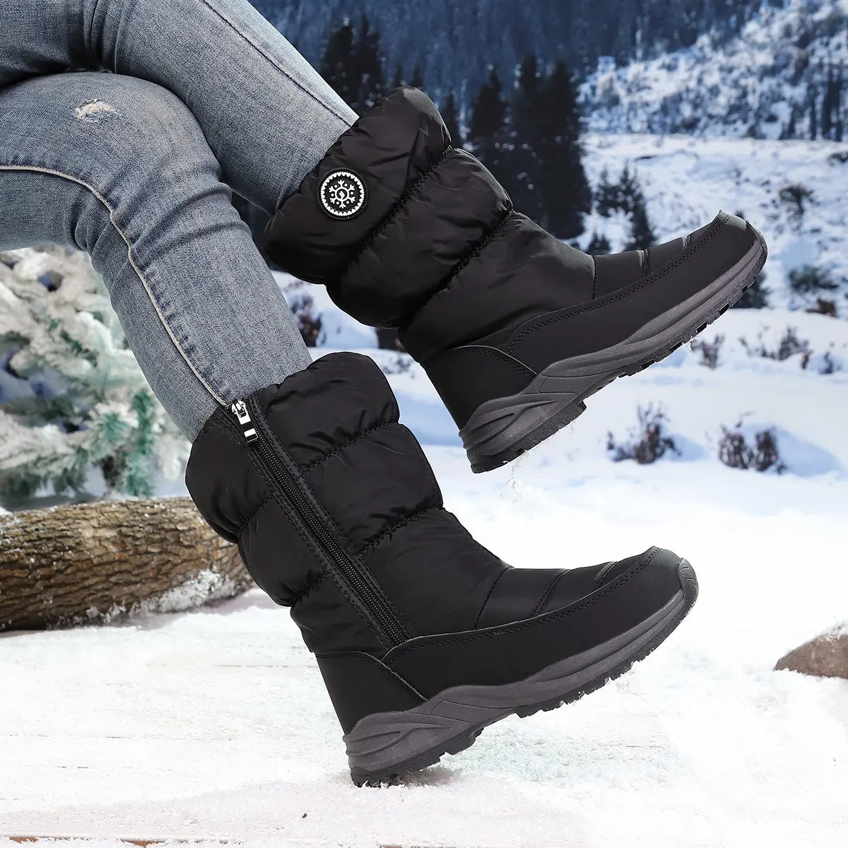 Maristella | Mid-Calf Snow Boots with Elegant Design
