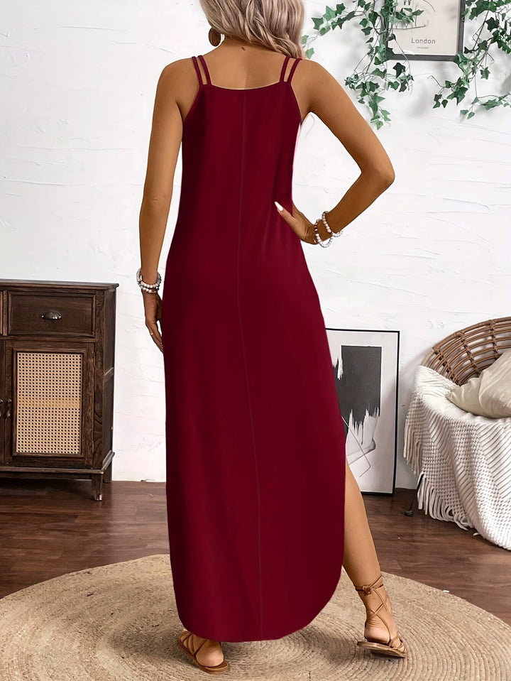 Sailor™ Midi Dress with V-Neck and Relaxed Style