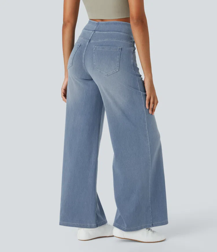 Karellea™ High-Waisted Wide Leg Stretch Jeans