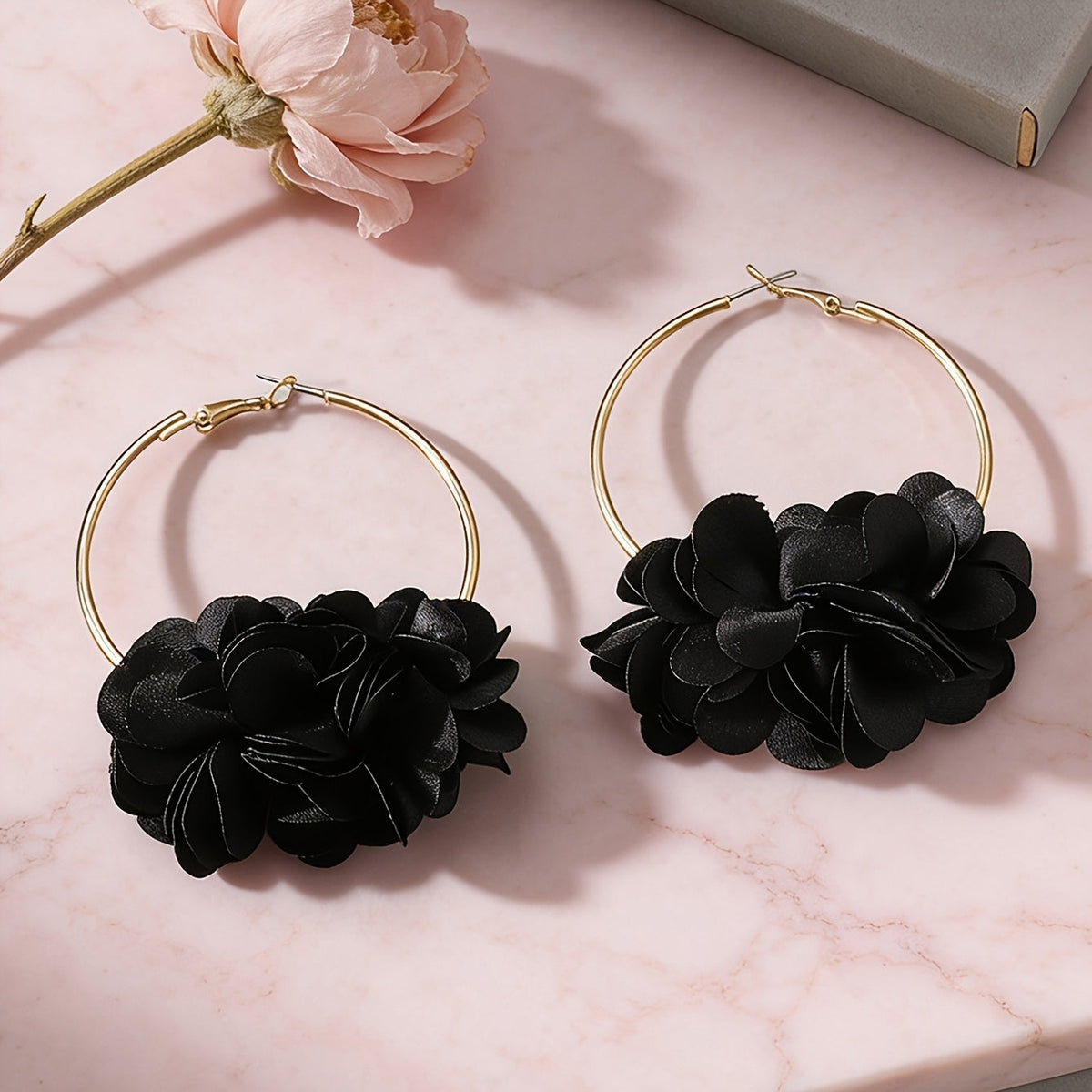 Harmony | Floral C-Shaped Earrings with Bohemian and Elegant Style