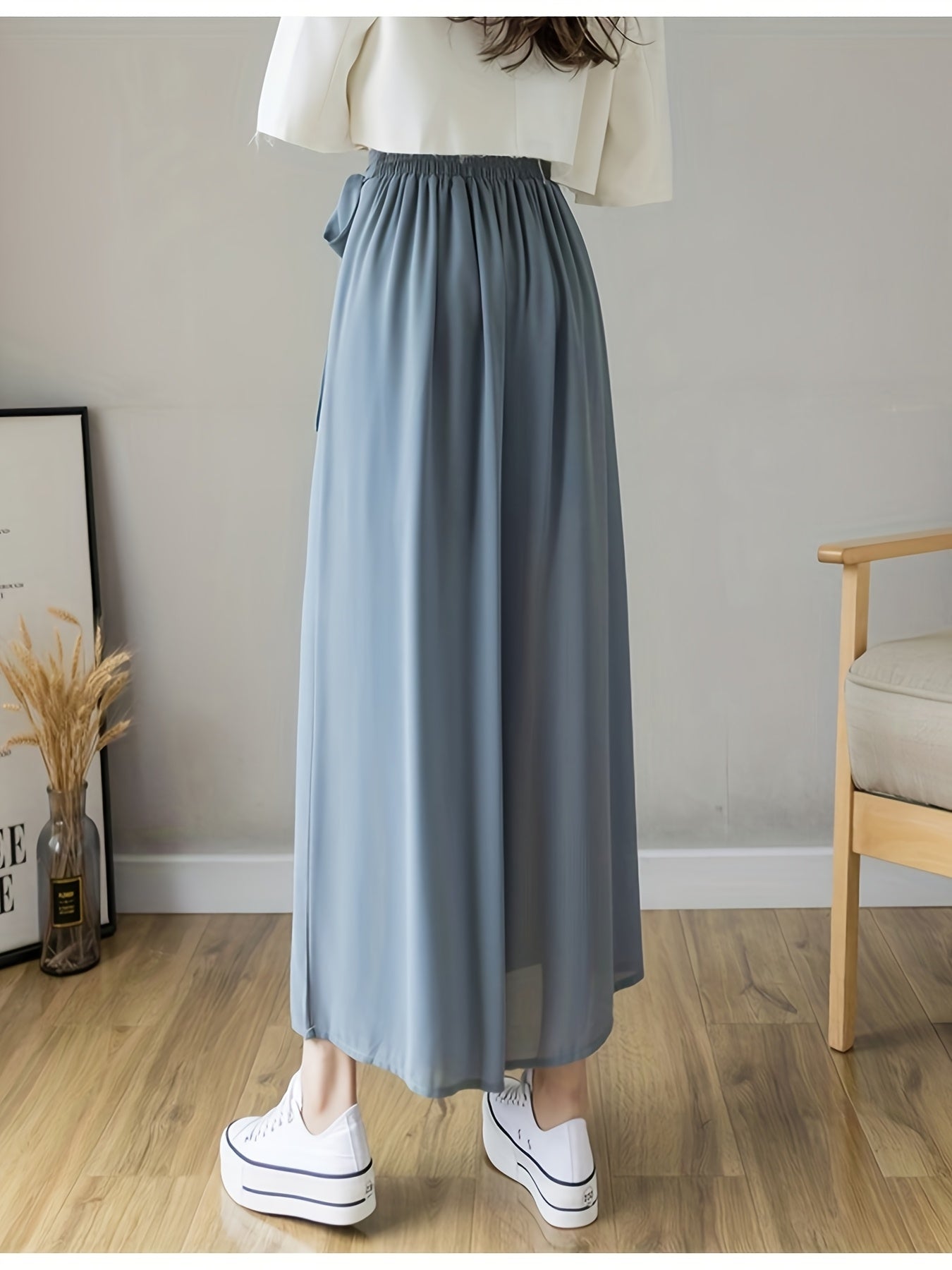 Caexine | Wide Leg Pleated Pants with Elegant Cut