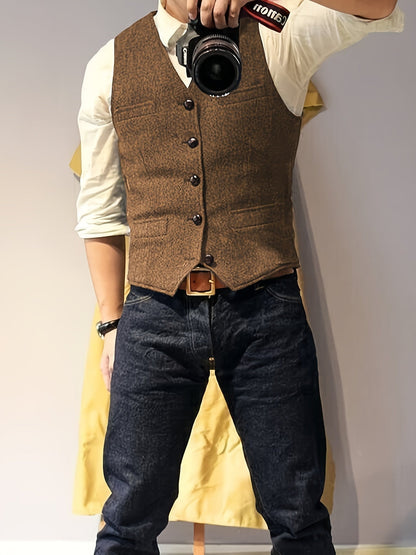 Zoltan | Vintage Herringbone Vest with Classic Style and Timeless Elegance
