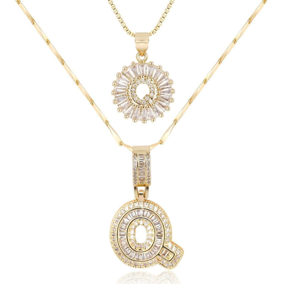 Primrose™ Initial Letter Necklaces with 14k Diamonds (2 pieces)