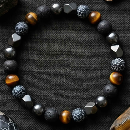 Korevane™ Handmade Natural Stone and Hematite Bracelet for Men