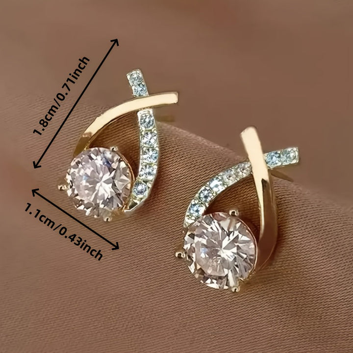 Xara™ Elegant Cross-Shaped Stud Earrings for Daily Wear