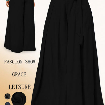 Valerie | High-Waisted Wide Leg Pants with Elegant Bow