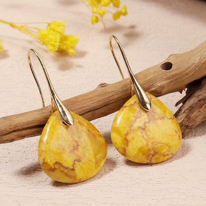 Mirea | Natural Stone Drop-Shaped Earrings with Elegant Style