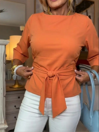 Darelle | Loose Cotton Blouse for Women with Tie Detail