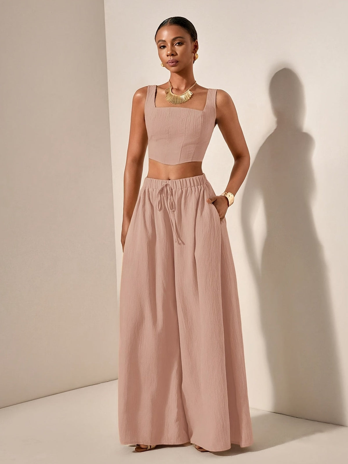 Alessia | Tank Top and Wide-Leg Pants Set with Pockets