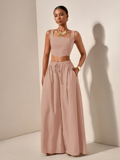 Alessia | Tank Top and Wide-Leg Pants Set with Pockets