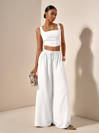 Alessia | Tank Top and Wide-Leg Pants Set with Pockets