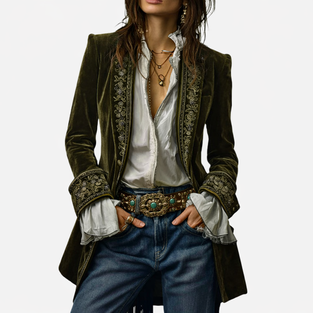 Sable &amp; Oro™ Luxury Embroidered Blazer