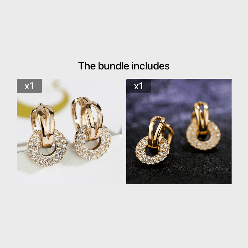 Louise | Round Earrings with Brilliant Cubic Zirconia and Elegant Silver Finish