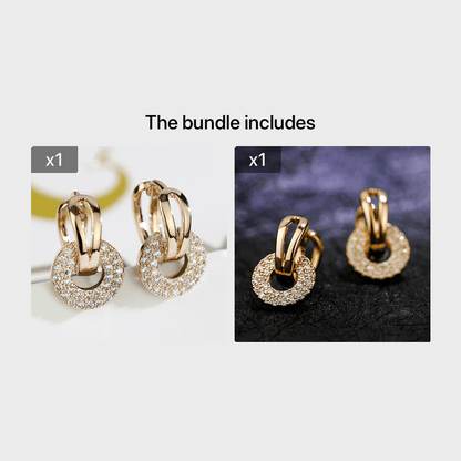 Louise | Round Earrings with Brilliant Cubic Zirconia and Elegant Silver Finish