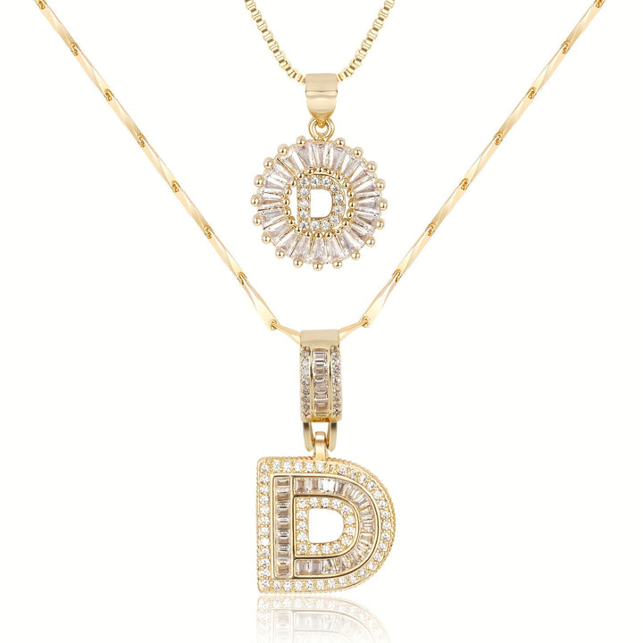 Primrose™ Initial Letter Necklaces with 14k Diamonds (2 pieces)
