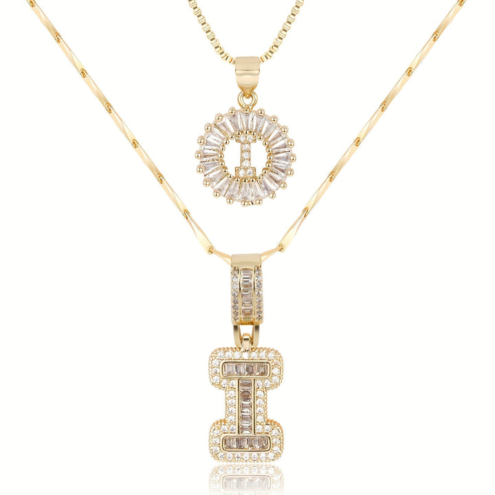 Primrose™ Initial Letter Necklaces with 14k Diamonds (2 pieces)
