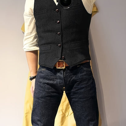 Zoltan | Vintage Herringbone Vest with Classic Style and Timeless Elegance