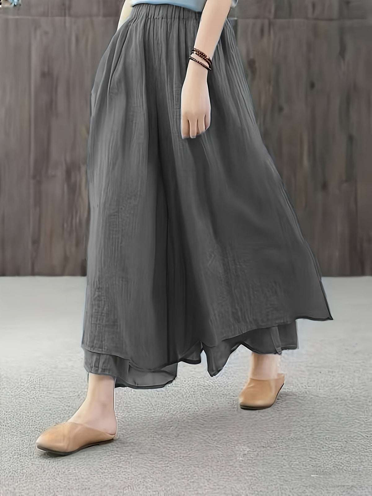 Faith | Chiffon Pleated Layered Pants Skirt