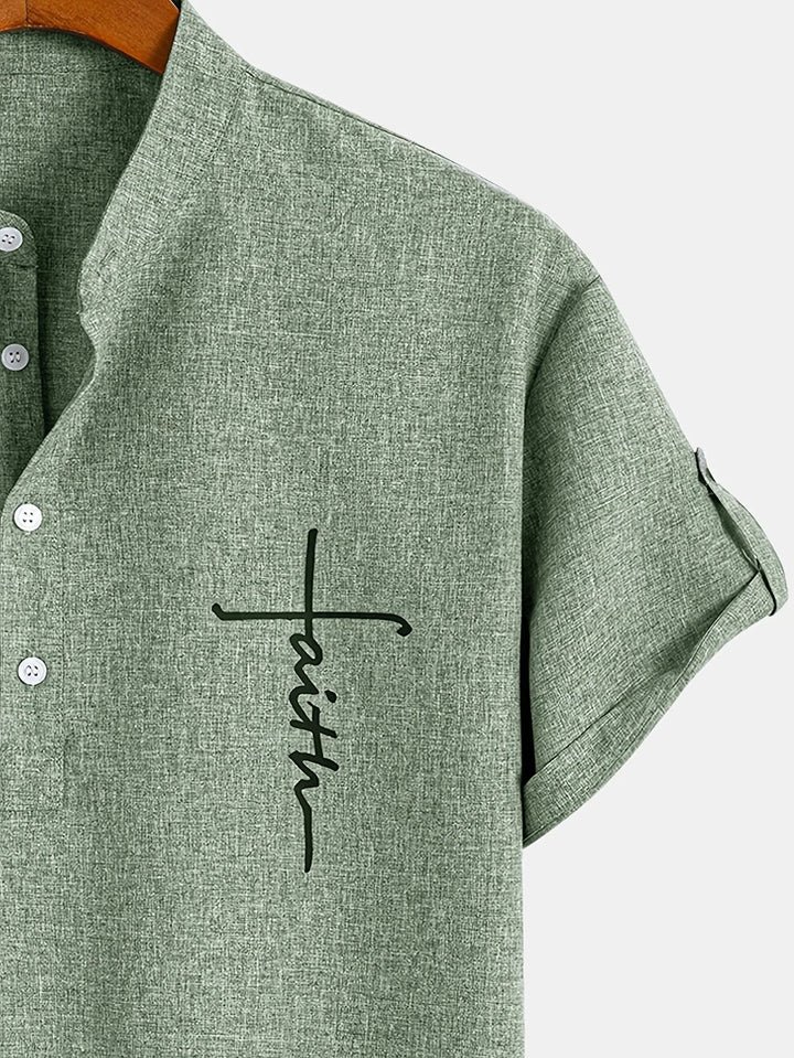 Hayes™ Elegant Short Sleeve High Collar Shirt