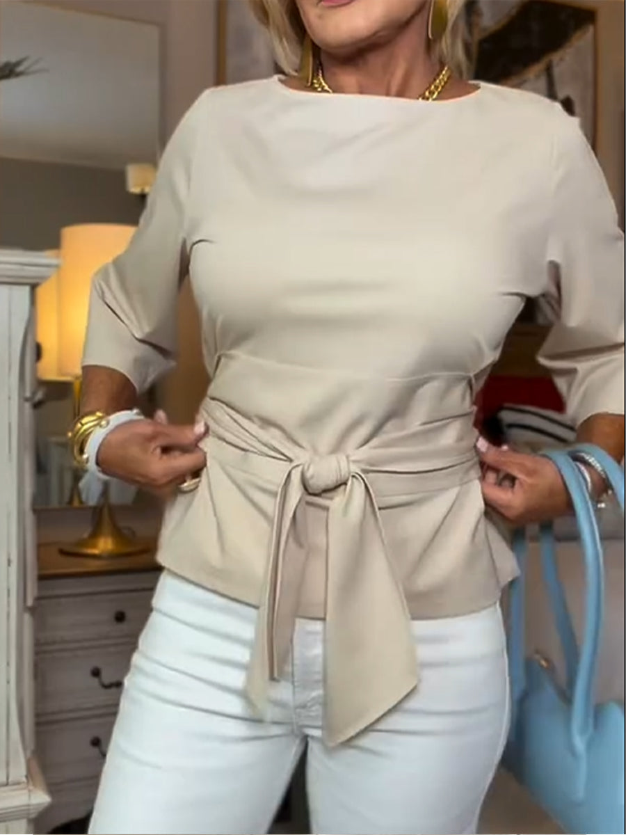 Darelle | Loose Cotton Blouse for Women with Tie Detail