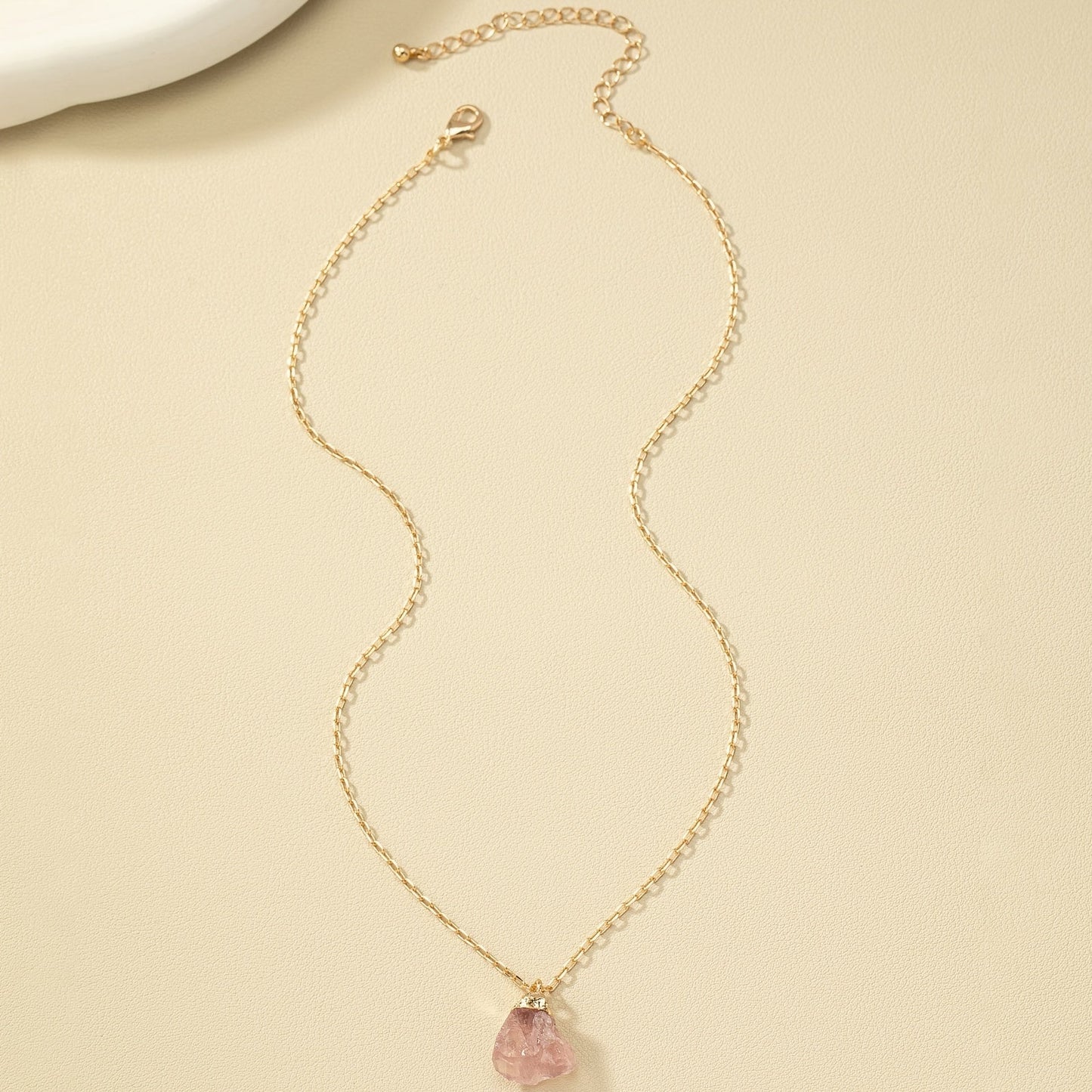 Taria™ Minimalist Necklace with Irregular Pendant Plated in 14K Gold