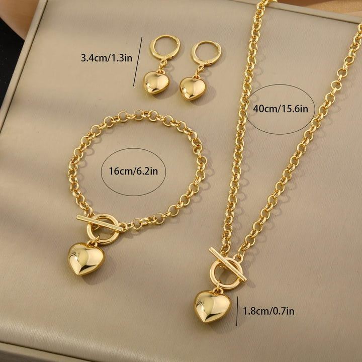 Gia™ Elegant Jewelry Set with Shining Heart and Luxurious Finish