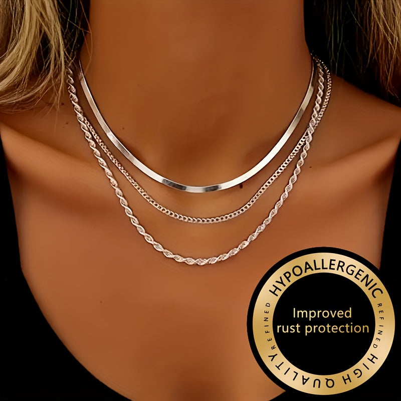 Winsley™ Elegant Three-Layer Necklace with Gold Finish