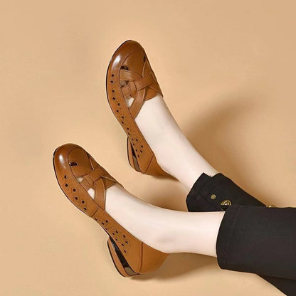 Janira | Leather Slip-On Shoes with Modern Cut Design