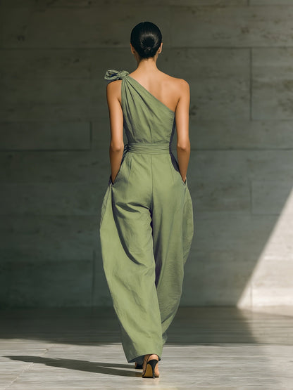 Juveth | Elegant One-Shoulder Jumpsuit with Wide Legs and Defined Waist
