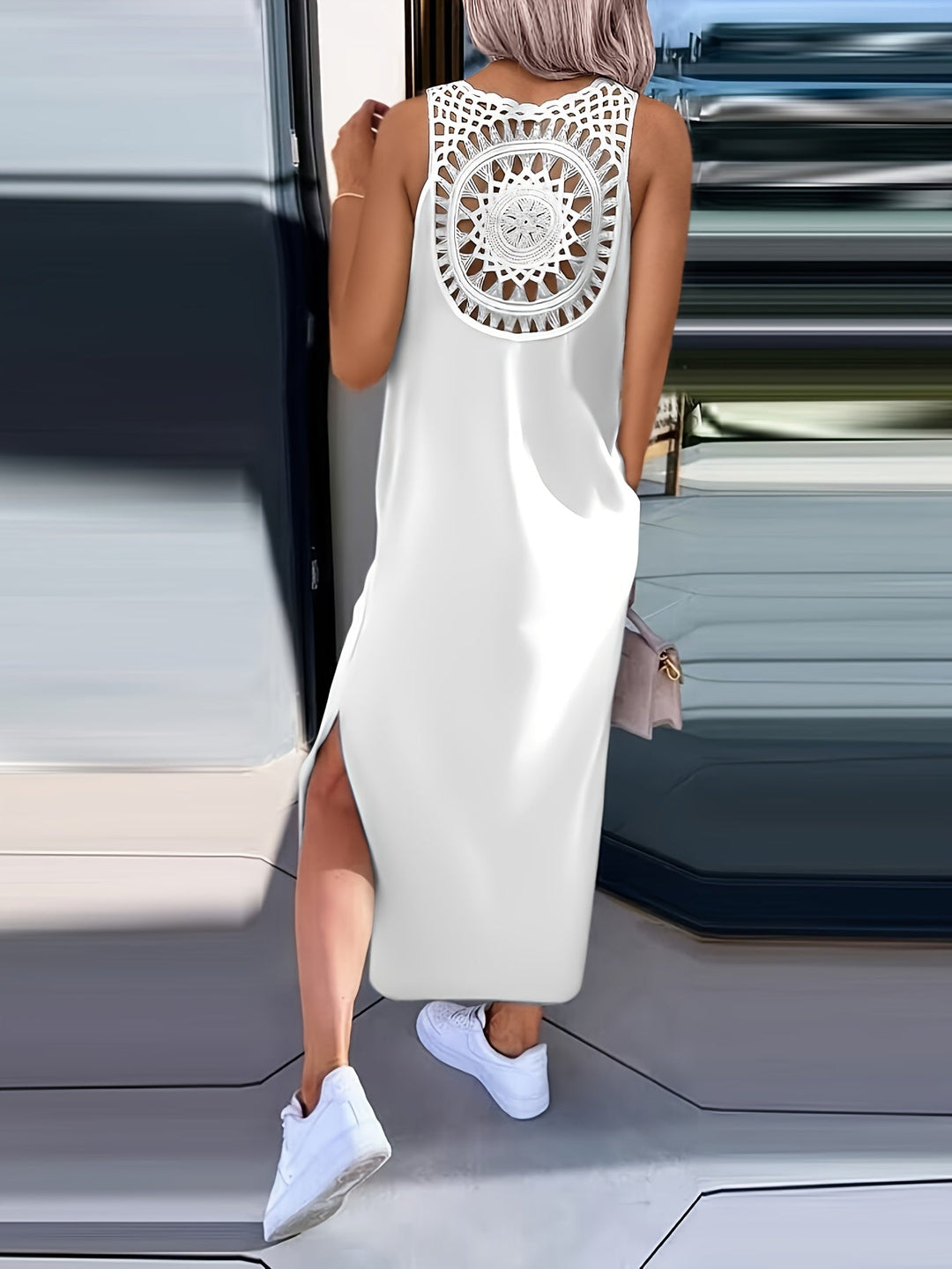 Umaira™ Sleeveless Dress with Lace and Open Back