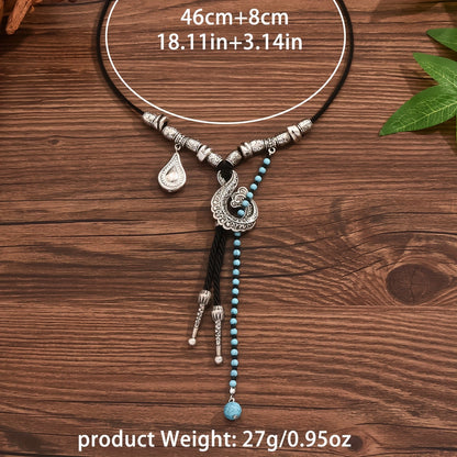 Caterina | Geometric Bead Necklace with Vintage Bohemian Style