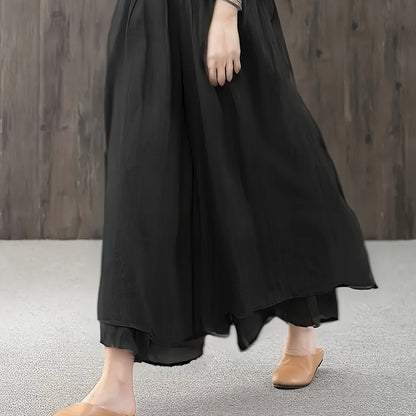 Faith | Chiffon Pleated Layered Pants Skirt