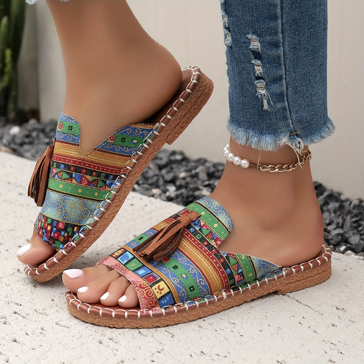 Rosaline | Bohemian Moccasins with Fringes and Artisan Comfort